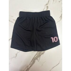 Messi Collection Kids Boys Black Soccer Athletic Shorts Size 5 Number 10 Pink
